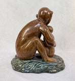 Vintage Mother Monkey and Baby Figurine