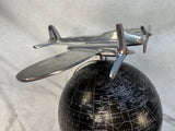 Art Deco Style World Globe with Airplane