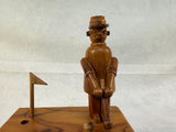 Handmade Mechanical Wood Golfer Toy