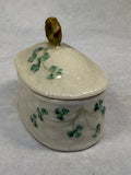 Beleek Basketweave Cookie Jar and Trinket Dish