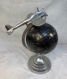 Art Deco Style World Globe with Airplane