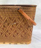Vintage Redmon Woven Wood Picnic Basket