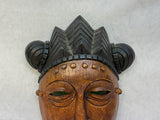 Wood Mask with Stylized Hair