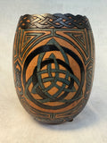 Hand-Painted Gourd Vessel