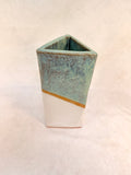 Pair of Triangular Glazed Stoneware Vases