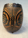 Hand-Painted Gourd Vessel