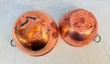Vintage Copper Rolled Edge Mixing Bowls - Set of 2