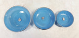 Vintage Bridge Club Blue Glass Nut Dishes
