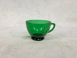 Vintage Anchor Hocking Forest Green Punchbowl Set with 16 Cups