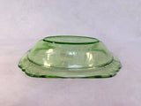 Federal Glass Sylan Parrot Oval Bowl Green Uranium Glass