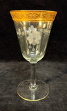 Vintage Tiffin Gold-Rimmed Optic Goblets - Set of 6