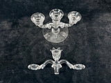 Vintage Cambridge Glass Three Candle Candelabra with 10 Inch Vase Arm