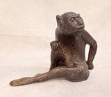 Reclining Bronze Monkey Figure