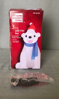 3.5 ft. LED Christmas Polar Bear Inflatable by Gemmy  - Like New!