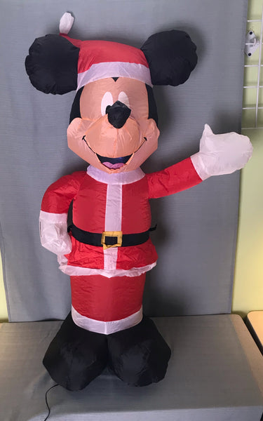 4 ft. LED Christmas Mickey Mouse as Santa Inflatable - Like New!