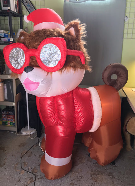 6 ft. LED Christmas Plush Pomeranian Inflatable - Like New!