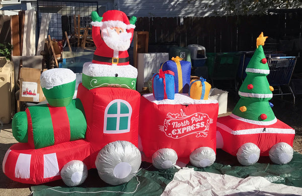 11.5 ft. LED Christmas North Pole Express Train Scene Inflatable - Like New!