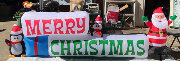 11.5 ft. LED Giant-Sized Merry Christmas Sign Inflatable - Like New!