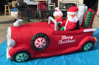 7.5 ft. LED Santa and Mrs. Claus Driving Scene Christmas Inflatable - Like New!