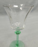 Tiffin Franciscan Green Uranium Stemmed Glasses - Lot of 11