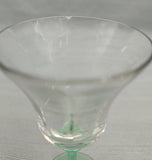 Tiffin Franciscan Green Uranium Stemmed Glasses - Lot of 11