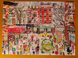 1000 Piece Christmas in Greenwich Village Galison Puzzle - Certified Complete!