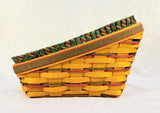 Longaberger Holiday Sleigh Basket with Fabric and Plasic Liners 1997 Edition