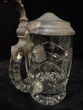 North Bohemia Glass Stein with Pewter Lid
