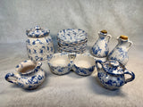 Bybee Blue and White Spongeware Pottery Set