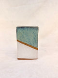 Pair of Triangular Glazed Stoneware Vases