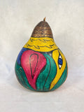 Colorful Hand-Painted Gourd Birdhouse