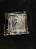 Stunning Crystal Centerpiece Bowl, Clear Large Flaring Square, Etched France