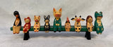 Hand-Painted Animals on a Bench