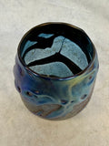 Charles Lotton 1978 Iridescent Blue and Silver Vase