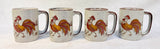 Set of 4 Rooster Mugs