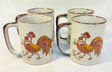 Set of 4 Rooster Mugs