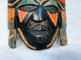 Kenyan Black and Red Tribal Mask with Giraffes