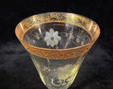 Vintage Tiffin Gold-Rimmed Optic Goblets - Set of 6