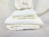 Quince Queen Size Cotton Sateen Sheet Set in White