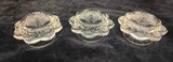 Set of 3 Pressed Glass Butter Dishes with Cloche Lids