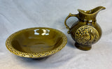 McCoy 7516 Green Turkey Pitcher and Washbowl Set