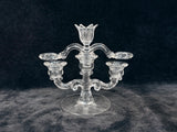 Vintage Cambridge Glass Three Candle Candelabra with 10 Inch Vase Arm