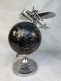 Art Deco Style World Globe with Airplane