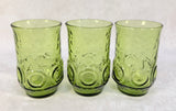 Anchor Hocking Heritage Hill Avocado Green Juice Glasses - Set of 3