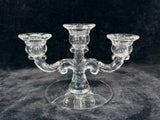 Vintage Cambridge Glass Three Candle Candelabra with 10 Inch Vase Arm