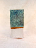 Pair of Triangular Glazed Stoneware Vases