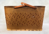 Vintage Redmon Woven Wood Picnic Basket