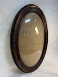 Antique Rosewood Oval Picture Frame with Convex Glass