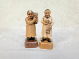 Hand-Carved Wooden Doctor Figures - Set of 8