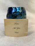 Charles Lotton 1978 Iridescent Blue and Silver Vase